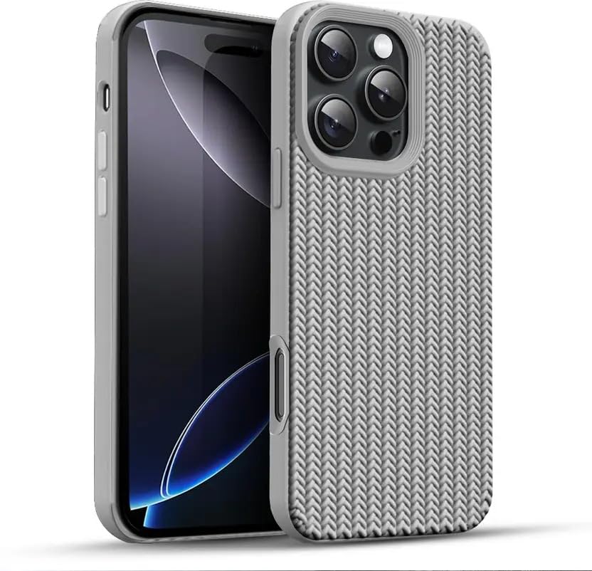 Image of Compatible with iPhone 16 Pro Max | Premium Textured Microfiber Candy Protective Case | Shock-Absorbing Back Cover with Enhanced Camera Guard (Gray)