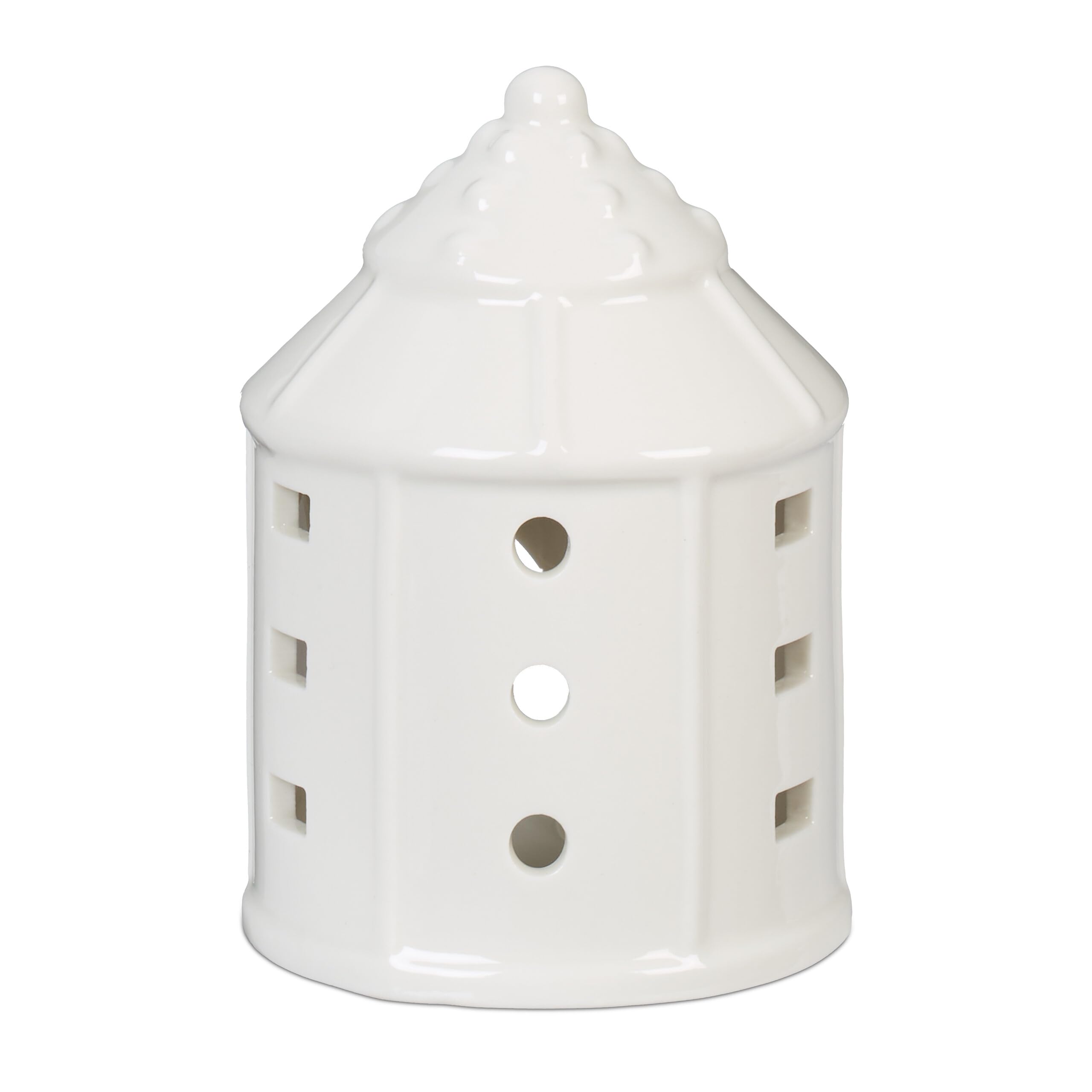 Photophore en forme de maison pour bougie chauffe-plat sur table de salon