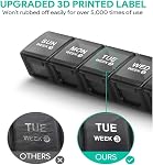 Monthly Pill Organizer 28 Days Pill Box Organized by Week,One Month 4 Weeks Pill Cases with Dust-Proof Container to Hold Vitamins,Supplements,Fish Oils for Travel(Multicolour)