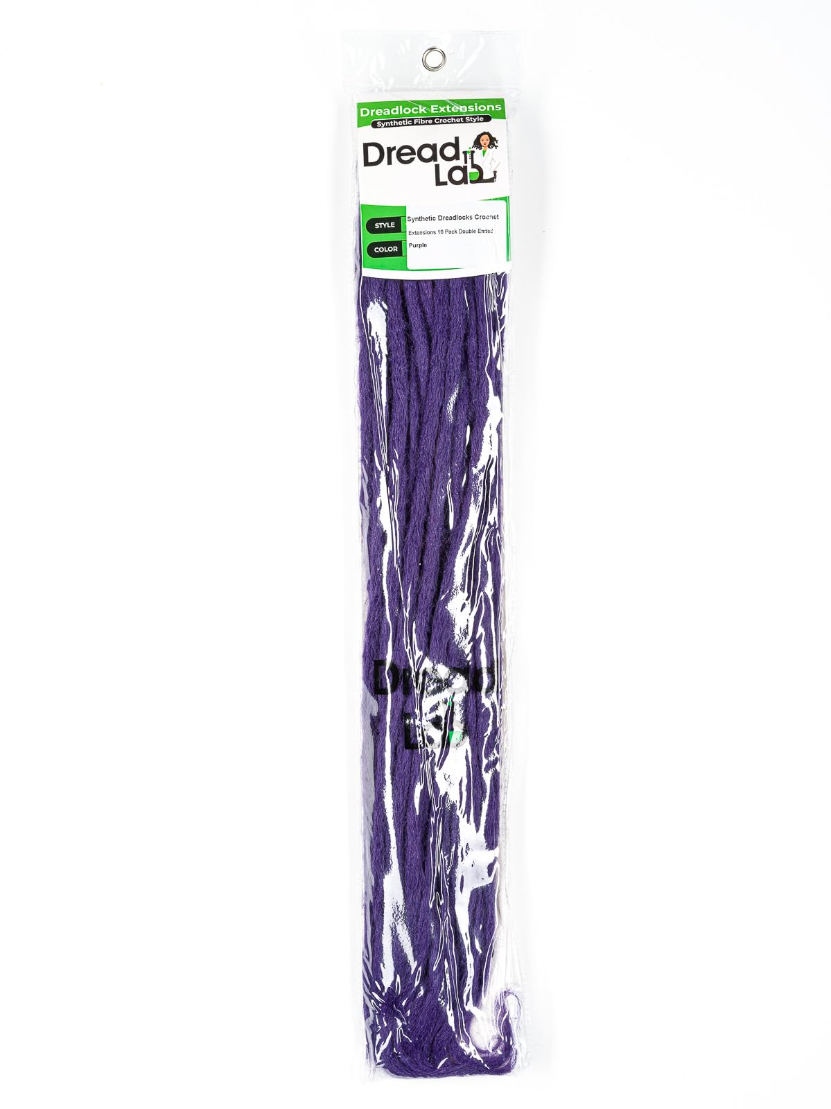 DreadLab - Double Ended Synthetic Dreadlocks (Pack of 10) Crochet Extensions (Purple Crochet), 60cm - Image 2