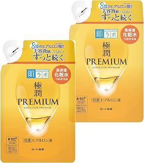 Hada rabo Gokujyun Hyaluronic Acid Lotion Refill 170ml / 5.7 fl oz (Pack of 2) Japanese Hydrating Facial Toner Moisturizer for Deep Moisture, Dry & Sensitive Skin (colorless)