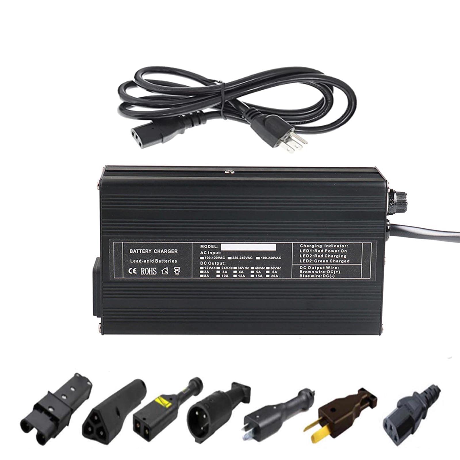 WONOOS36V 5A Golf Cart Club Car Battery Charger for 36 Volt Golf Carts Autoparts Battery Charger- A Variety of Output Plugs for You to Choose,A
