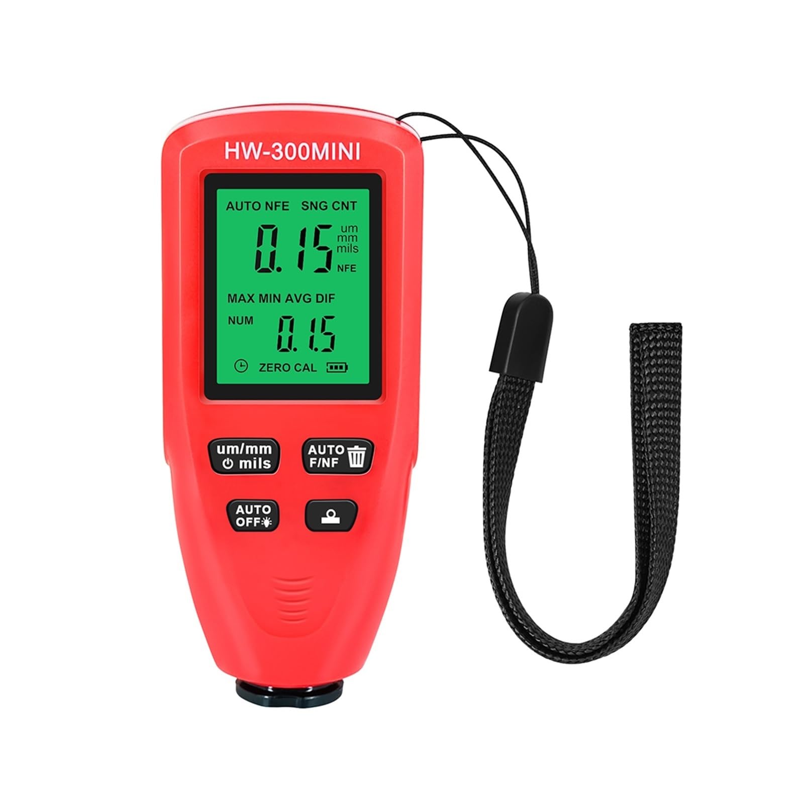 LNHHG Paint Thickness Gauge, Coating Thickness Gauge 0-2000UM Car Measurer Auto Paint Meter Physical Measuring Instruments(Rosso)