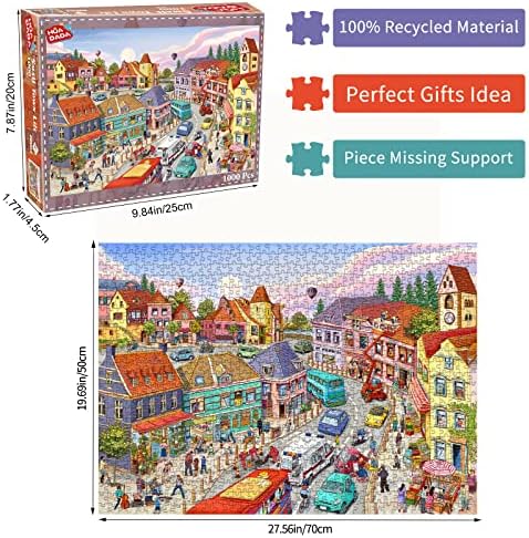 Jigsaw Puzzles for Adults 1000 Piece Puzzle for Adults 1000 Pieces Puzzle 1000 Pieces-Small Town Life