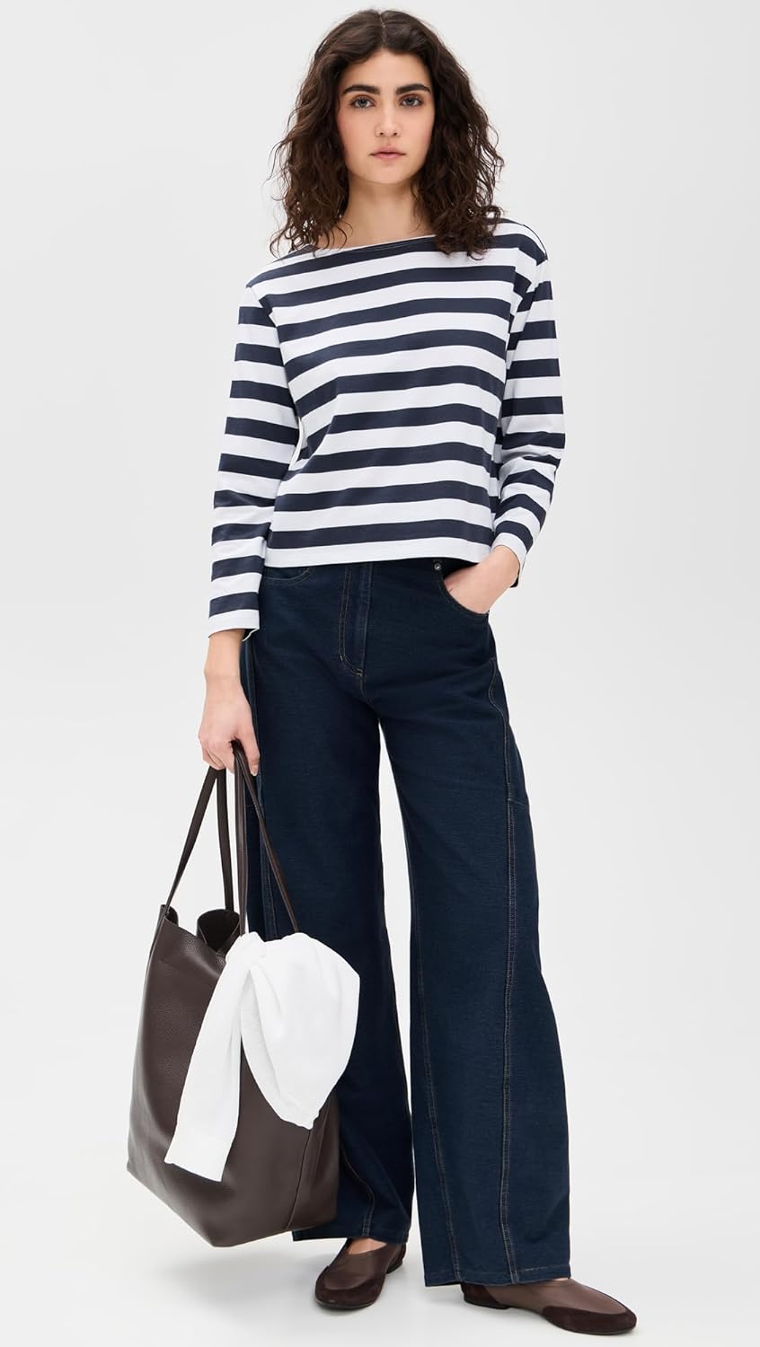 Theory Women's Stripes Boat Neck Tee - Image 5
