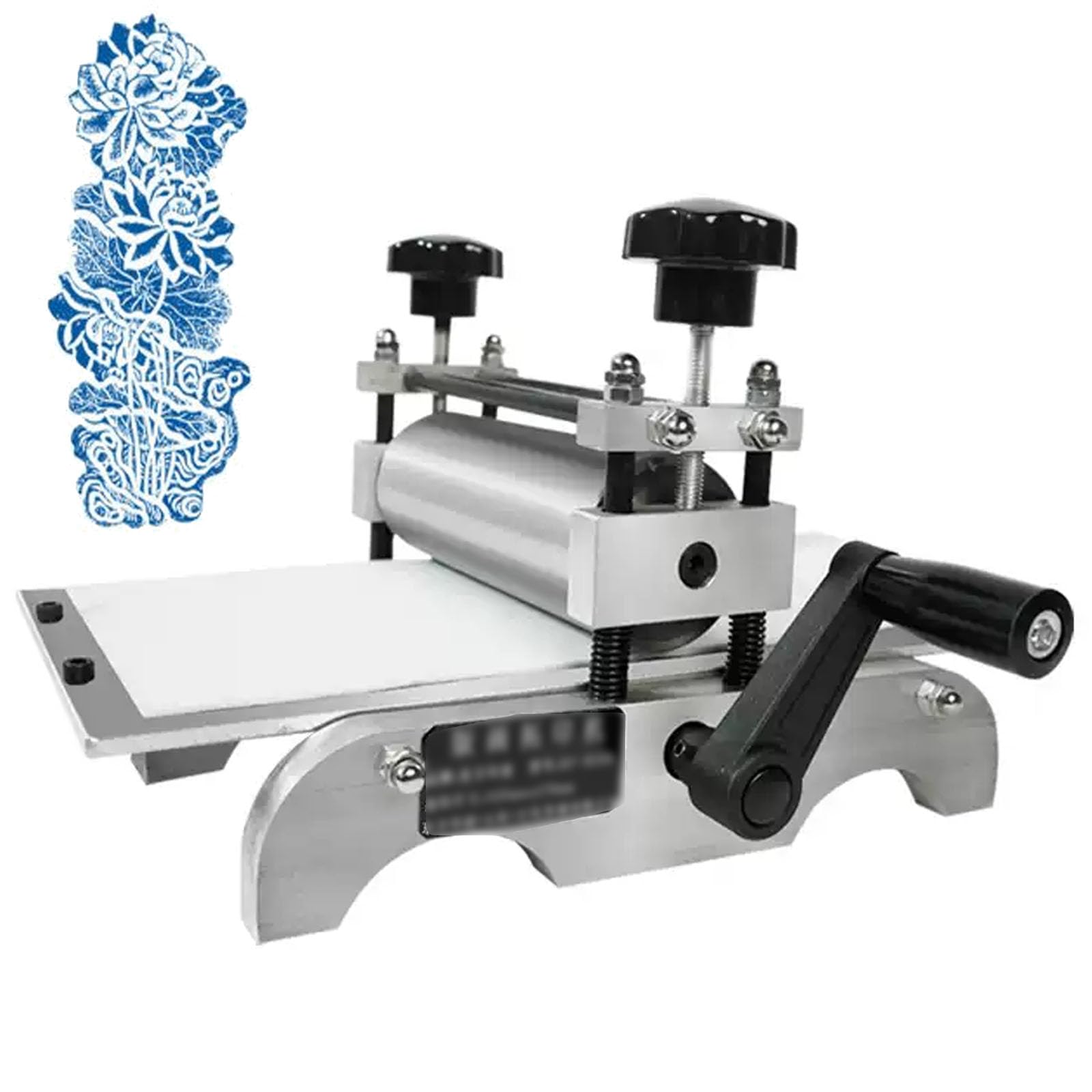 Macchina per Incisione Professionale, Strumento Manuale per Stampa E Acquaforte con Rullo Regolabile E Manovella, Diametro del Tamburo 5 Cm, per Carta, Legno, Linoleum E Lastre di Rame.