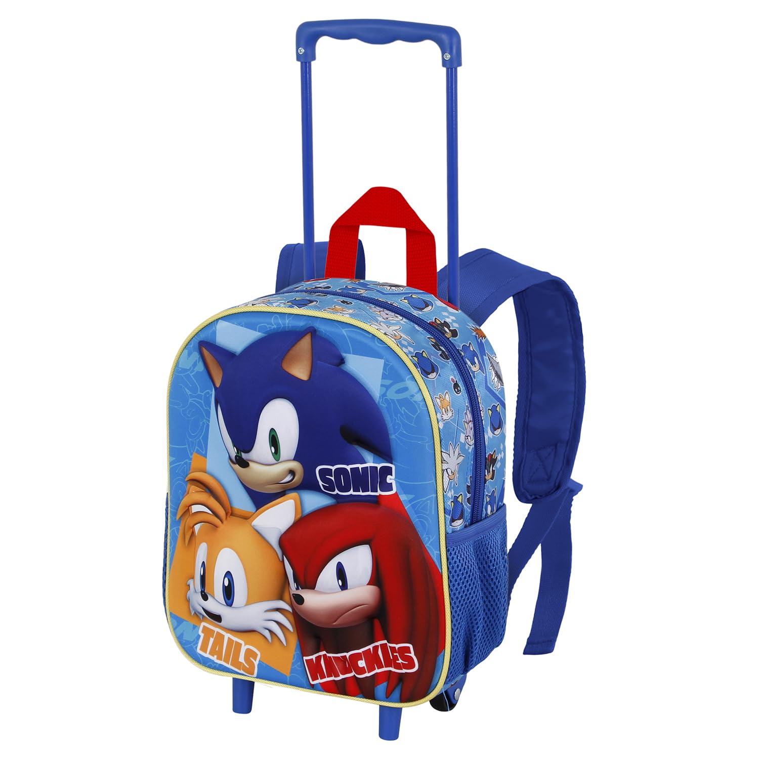Sonic The Hedgehog - SEGASmall 3D Backpack with Wheels, 26 x 34 cm, Capacity 12.5 L