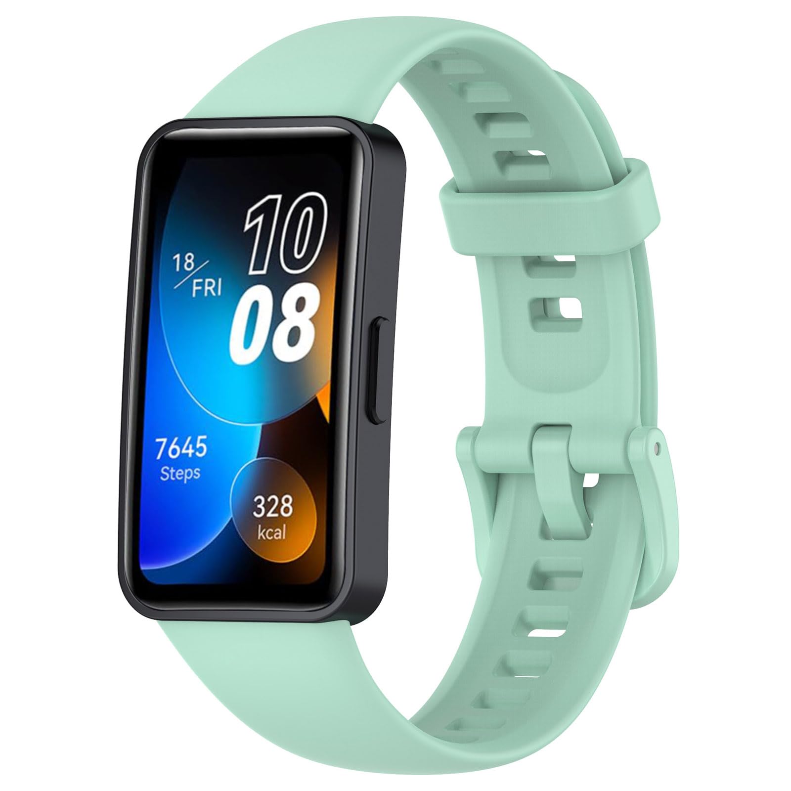 SUGARJAR Silicone Strap For Huawei Band 8/9/10,Soft Sports Replacement Straps for Women and Men, Gray Green