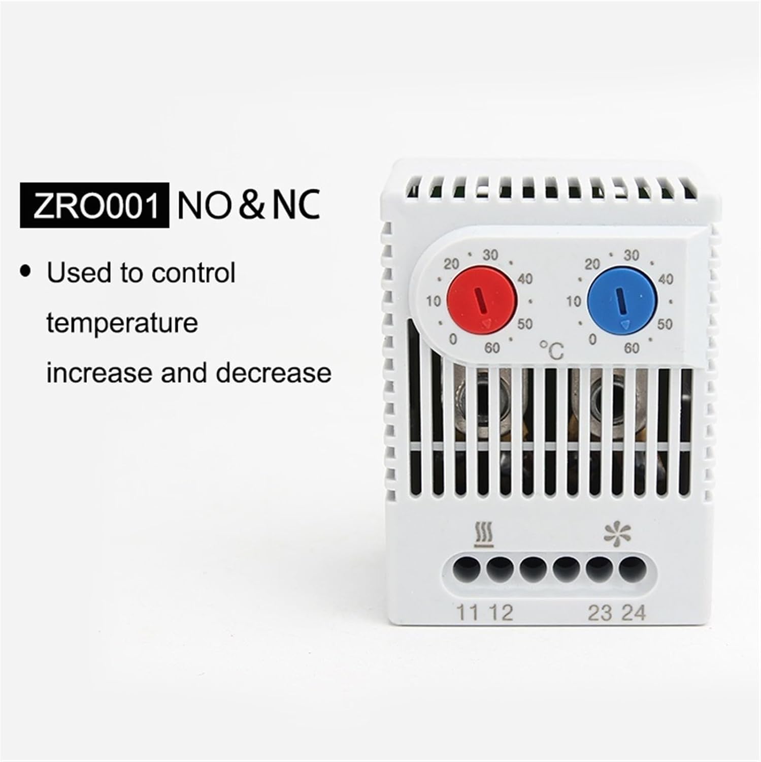 1pc Cabinet Mini Thermostat KTO011 KTS011 ZRO011 Normally Open/Normally Closed Compact Mechanical Temperature Controller(KTS011)