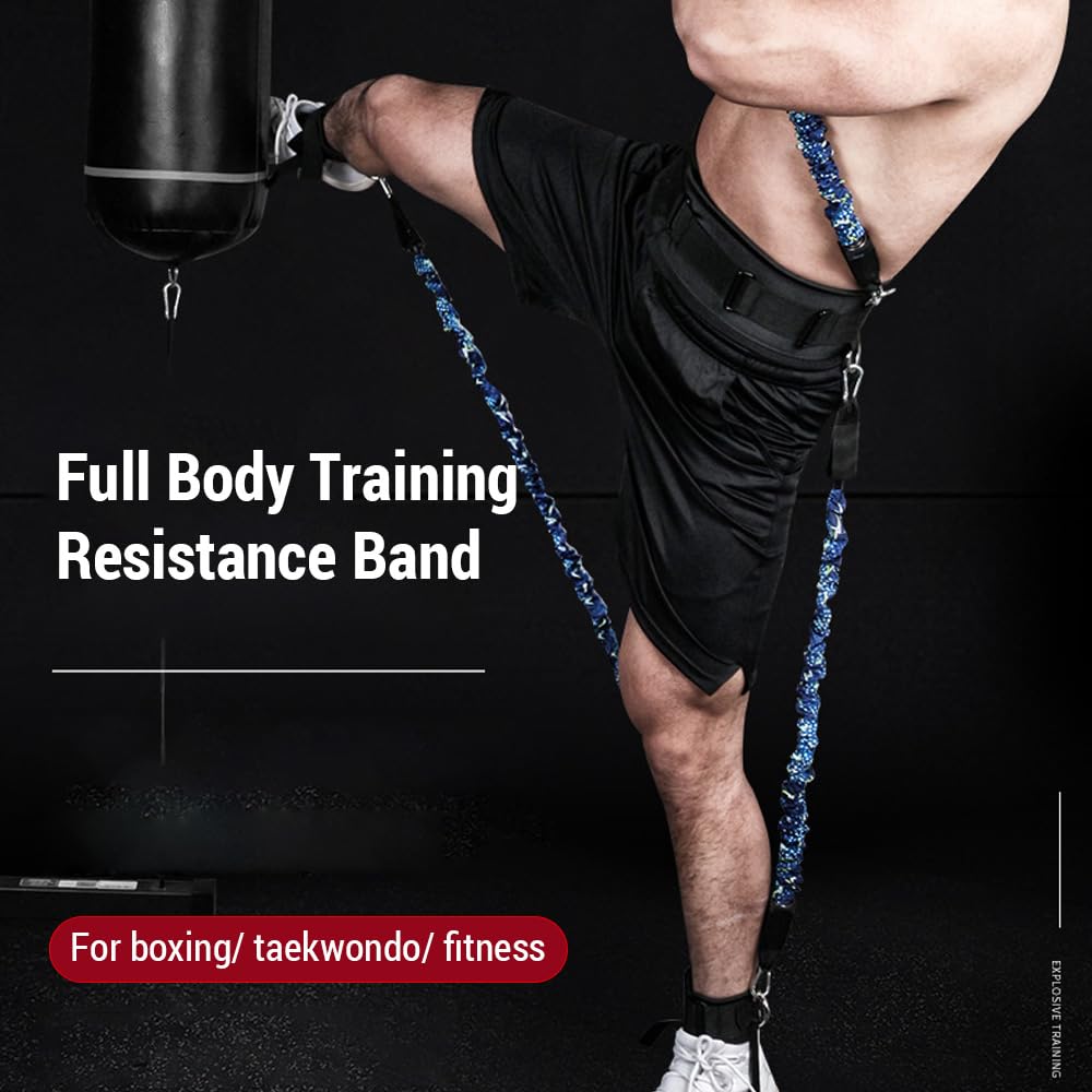 Set di cinturini di resistenza per allenamento di boxe Fness cintura per esercizi di allungamento per allenamento di forza di salto di pallacanestro di boxe  18
