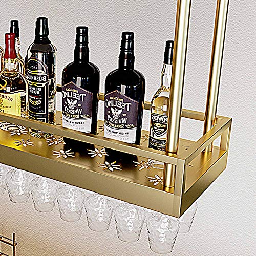 Casier à vin suspendu au plafond avec étagères de rangement pour verre - 4