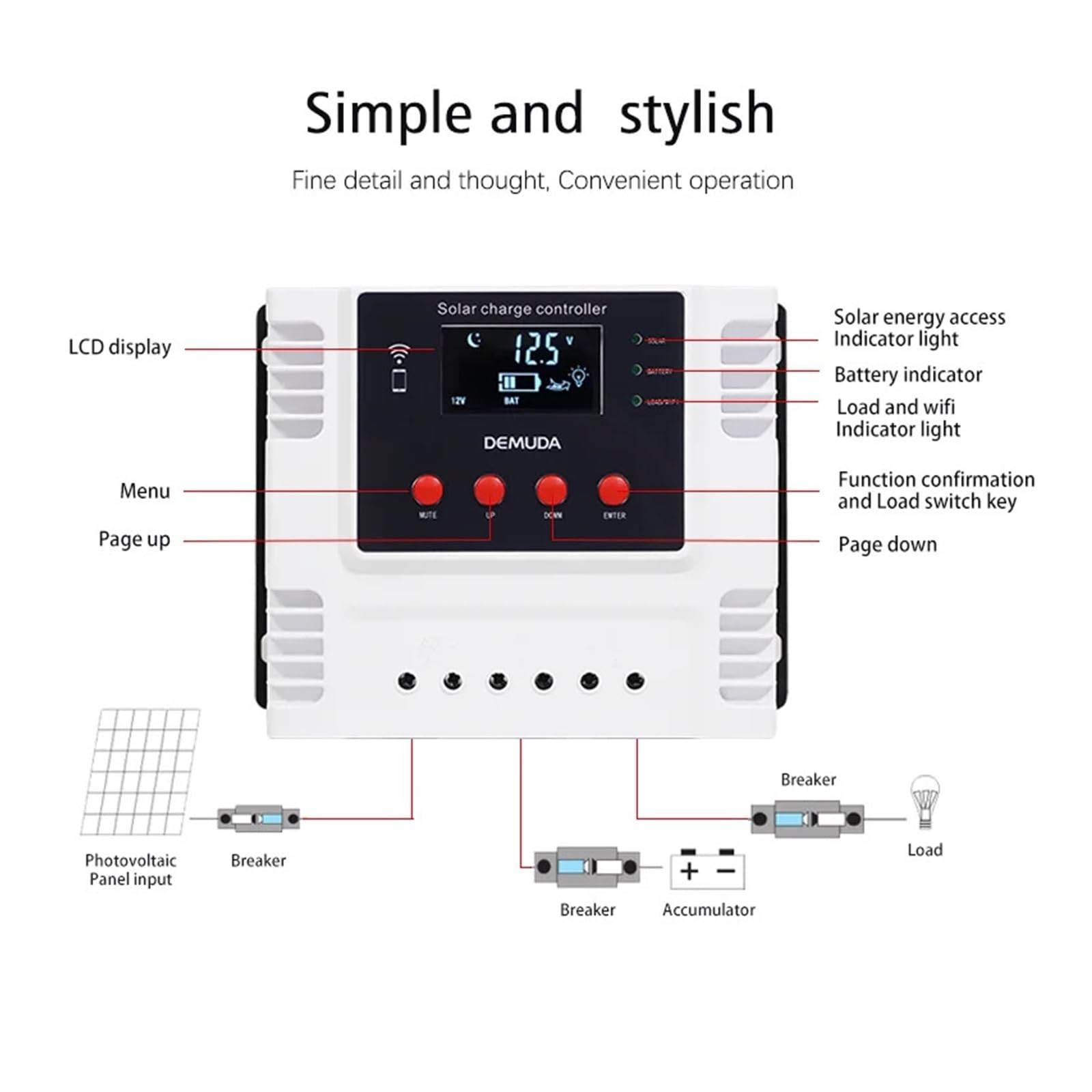 Inteligentna ładowarka z regulatorem ładowania słonecznego 12V 24V 48V automatyczny regulator 10A 30A 60A PWM ładowarka do panelu słonecznego z aplikacją(10A)