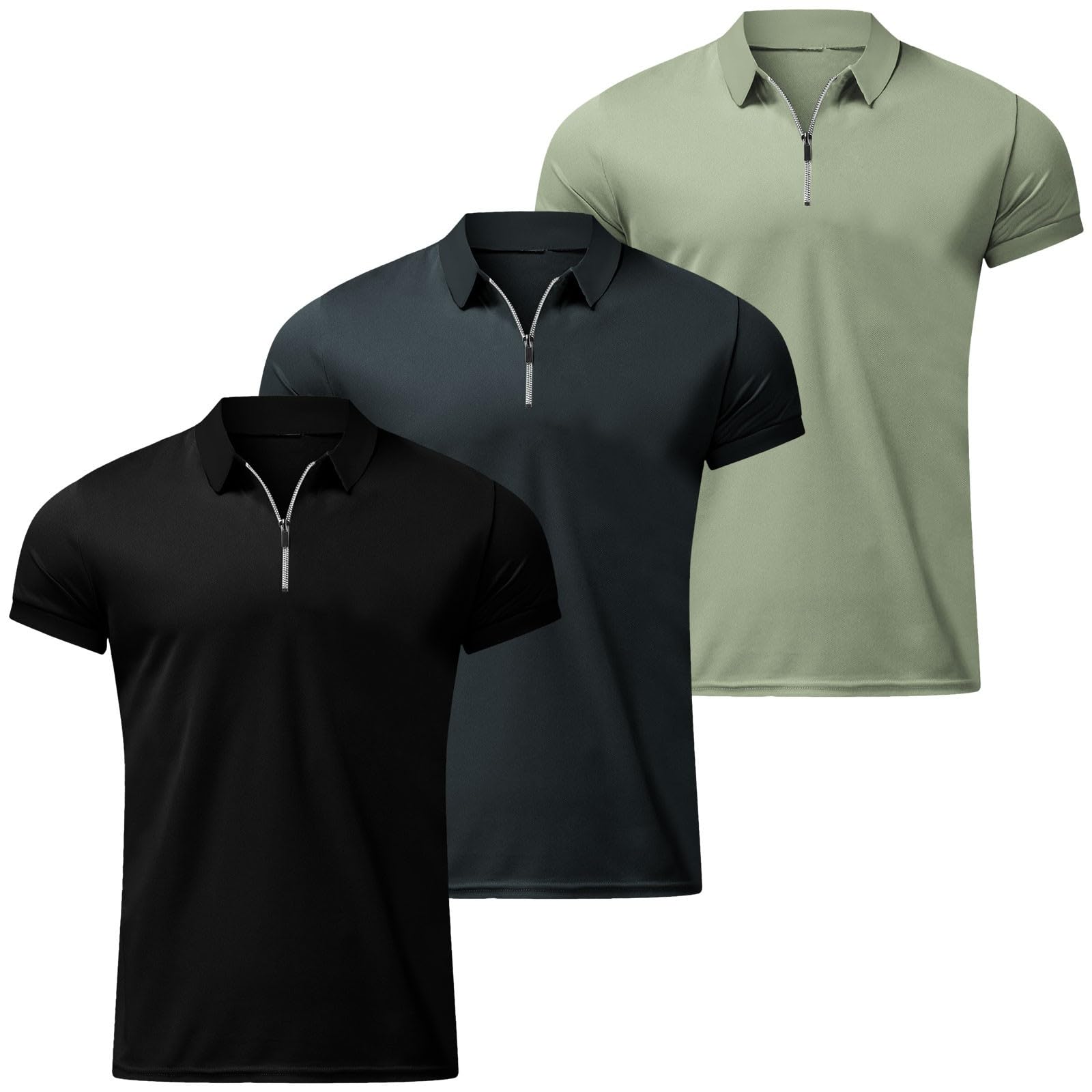 Polo homme manches courtes vêtement travail boutonné haut golf fin respirant - 6