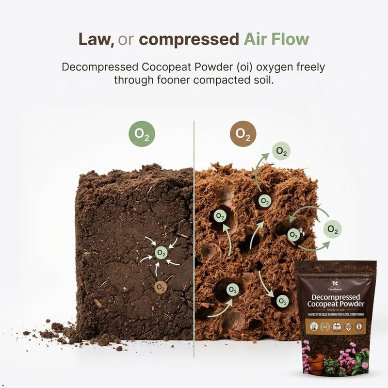 Image of Cocobloom Finest Cocopeat Powder - Triple Washed Coconut Coir - Premium Organic Potting Medium - Perfect for Seed Germination-1Kg
