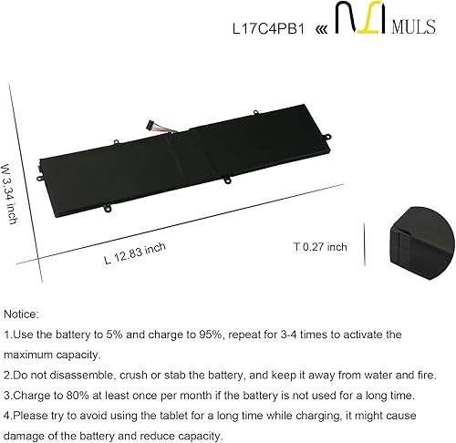 Miniatura 7 de MULS 79Wh L17C4PB1 L17M4PB1 - Batería de repuesto para laptop Lenovo IdeaPad 720S-15IKB 720S Touch-15IKB V730-15 V730-15-IFI V730-15-ISE 720S-15IKB