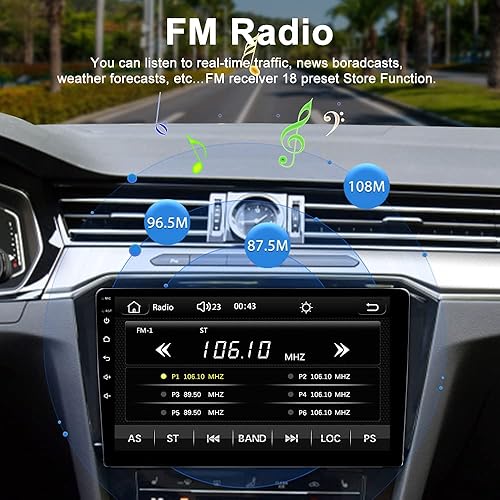Miniatura 5 de Pantalla táctil de 9 pulgadas, estéreo de auto doble DIN Apple Carplay Android Auto Radio Bluetooth con cámara de respaldo, micrófono FM Receptor de