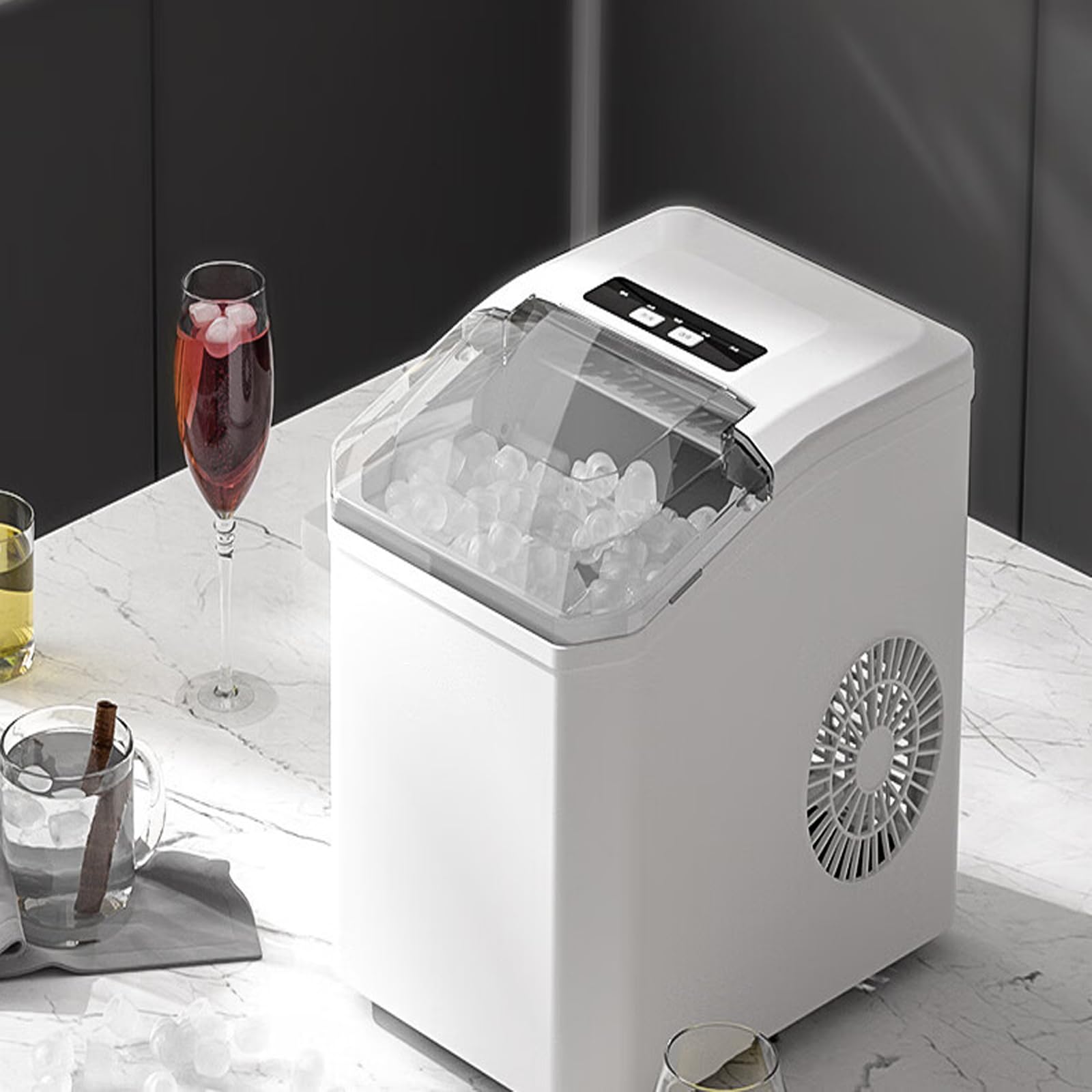 Genérico Máquina de Hielo, 9 Cubitos listos en 6 Minutos, fabricación de Hielo remota con Limpieza automática, Entrega rápida de Hielo.