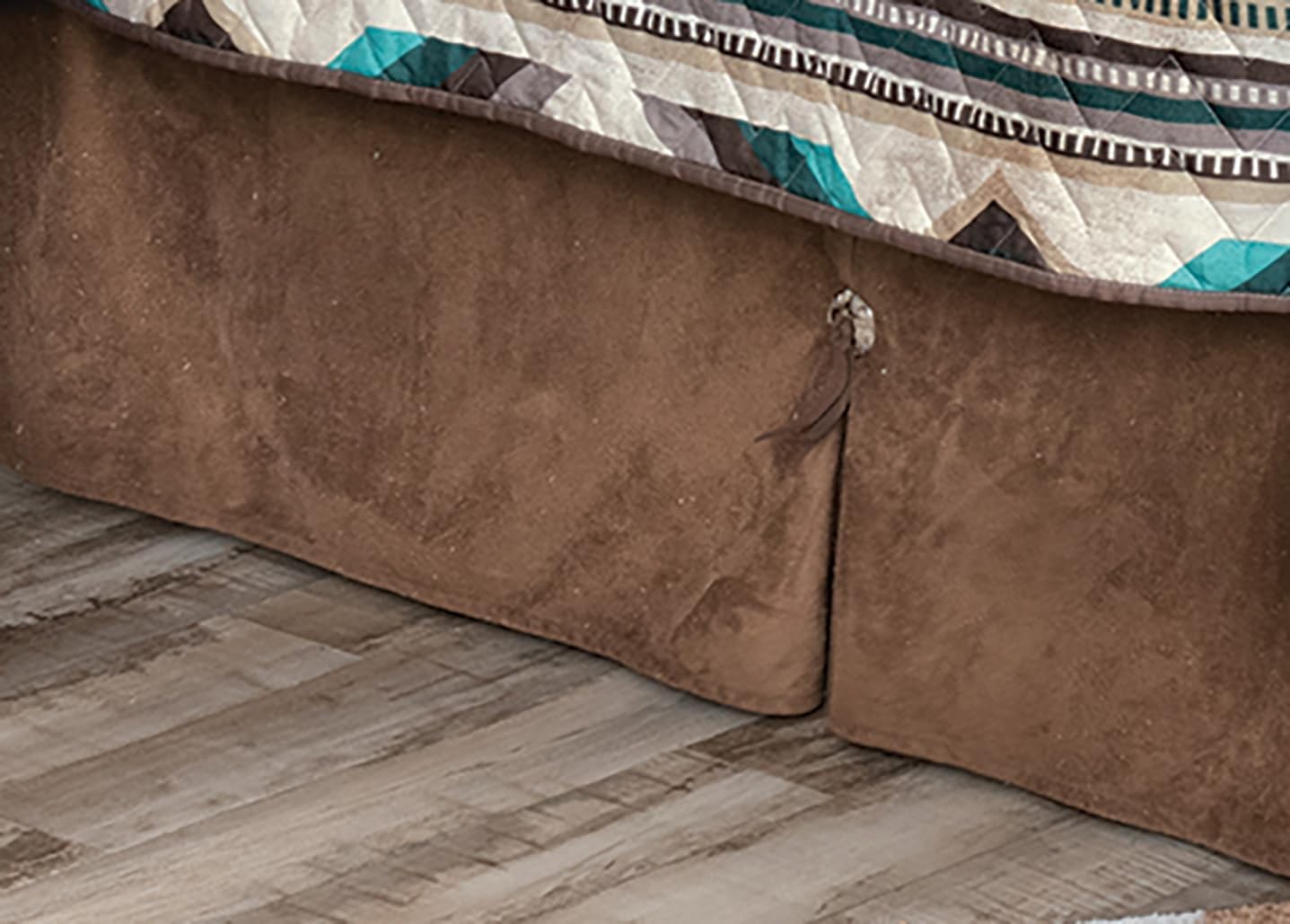 BLACK FOREST DECOR Sierra Bedskirt - King, Leather, 76" W x 80" L x 15" H
