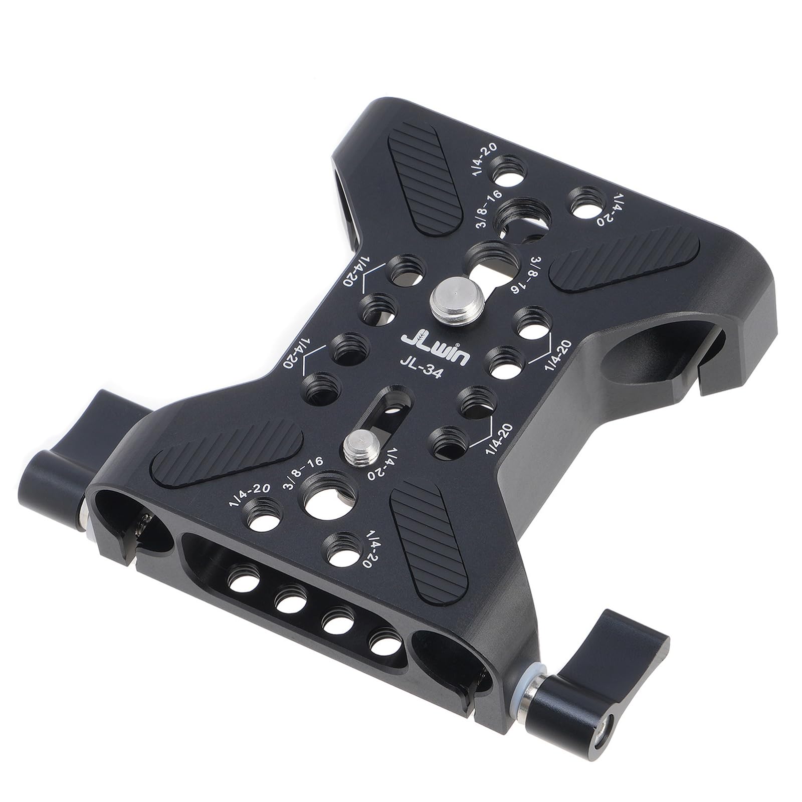 Morsetto a due fori da 15 mm Piastra a sgancio rapido in lega di alluminio Accessorio per fotocamera Fotografia Morsetto a sgancio rapido in lega di alluminio Accessorio per riprese video