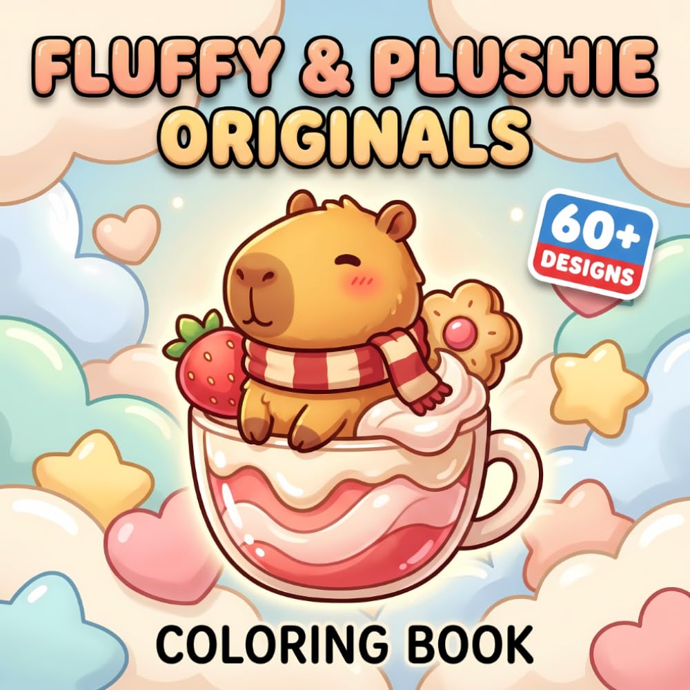 Fluffy & Plushie Originals Coloring Book: A Cute Collection Of Soft Toy Inspired Animals For Stress Relief, Smiles, And Imagination