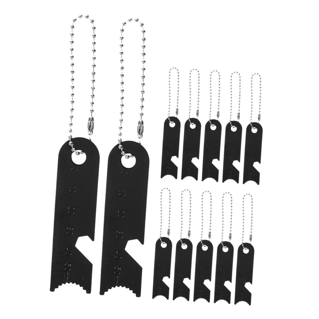 ibasenice 12pcs Portable Fire Starter Scraper Striker Tool for Outdoor Camping and Survival Multi-Functional Ruler Feature for Starting Lightweight Black Design