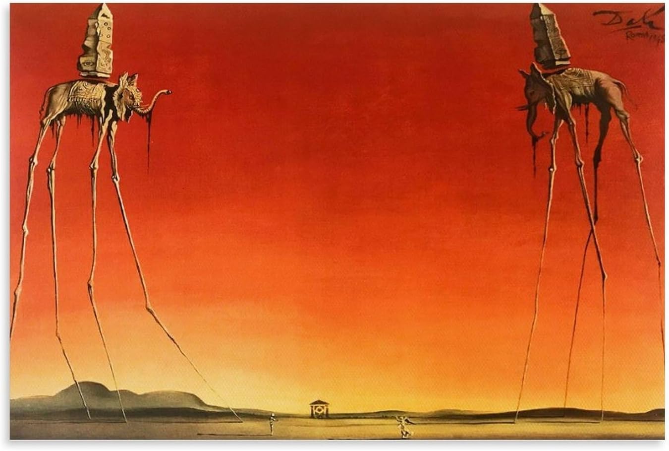 Salvador Dali Painting The Elephants Poster Print Canvas Wall Paint Art Decor Modern Home Artwork Gift Idea 40x60cm