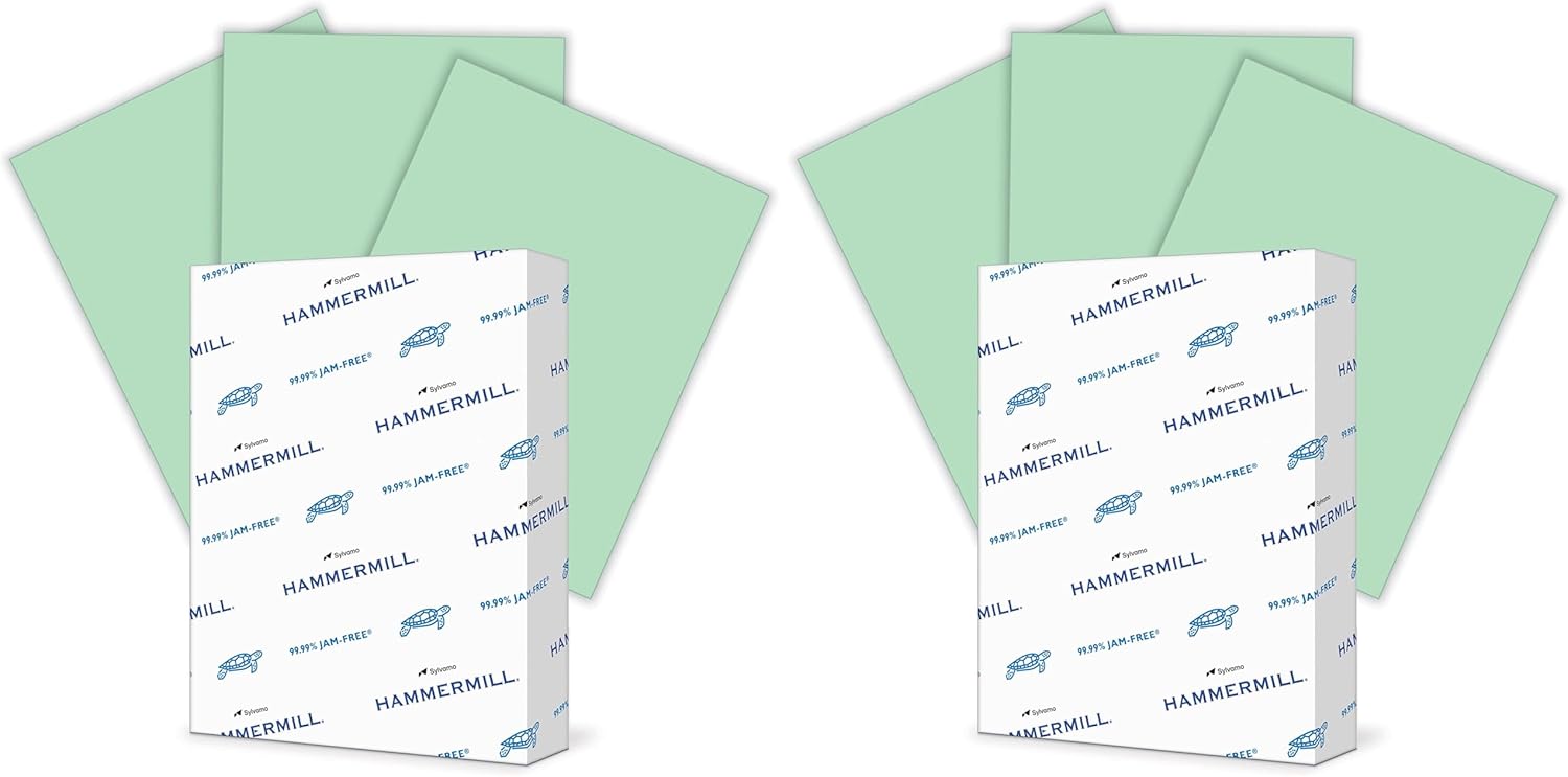 Hammermill Colored Paper, 24 lb Blue Printer Paper, 8.5 x 11-10 Ream (5,000 Sheets) - Made in the USA, Pastel Paper, 103671C