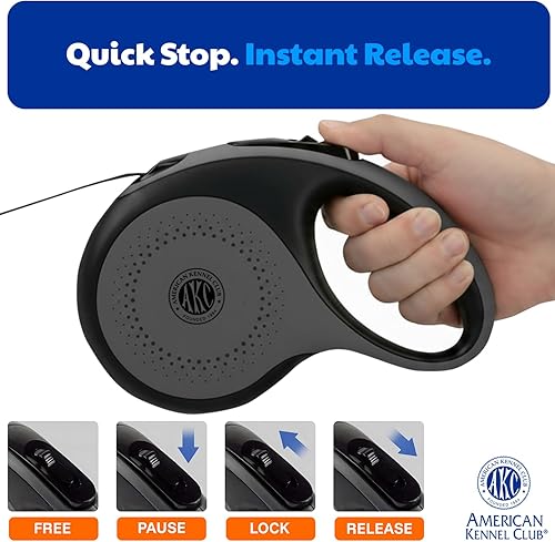 Miniatura 4 de American Kennel Club Retractable Dog Leash, 16.4ft, Tangle-Free, Ergonomic Grip, One-Hand Brake, for Medium & Large Dogs up to 110 lbs