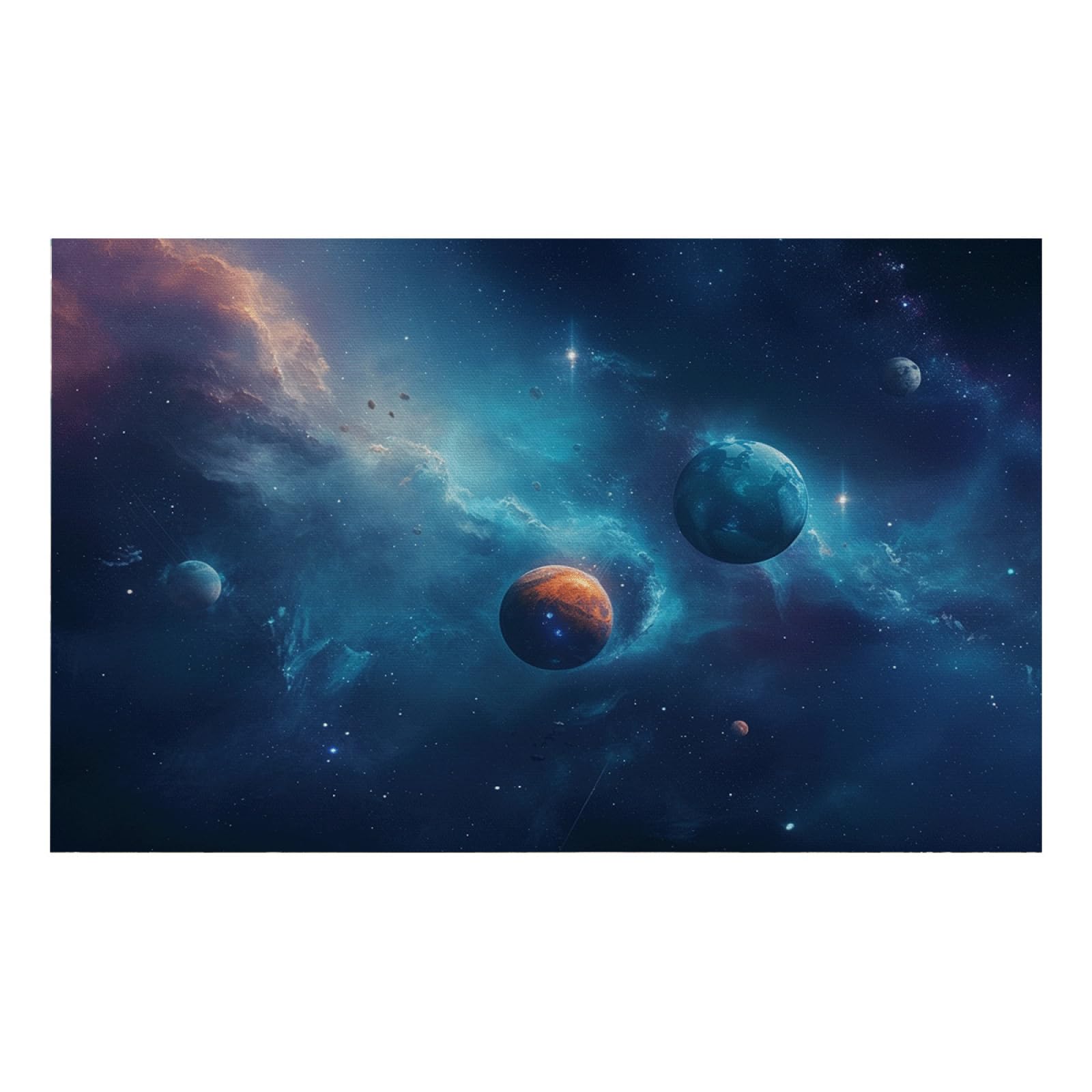 Papel de Pared Decorativo Azul Naranja Murales Decorativos Pared Sin Pegamento Fácil de Aplicar y Removible Papel Pintado Mural para Salón Dormitorio 210x140cm