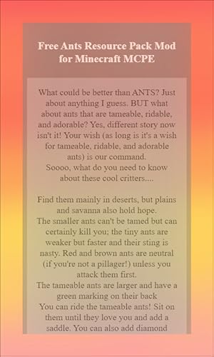 Free Ants Resource Pack Mod for Minecraft MCPE