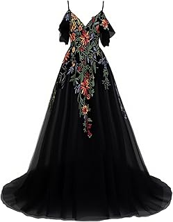 Floral Tulle Wedding Dresses for Bride 2025 Colorful Embroidered Wedding Ball Gowns V Neck Lace Bridal Dress