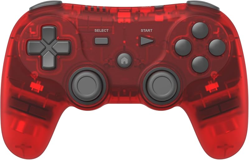 Retro Fighters Defender Pro Wireless Controller for PS1, PS2, PS3, Switch, & PC | 2.4GHz & Bluetooth (Crimson Red)