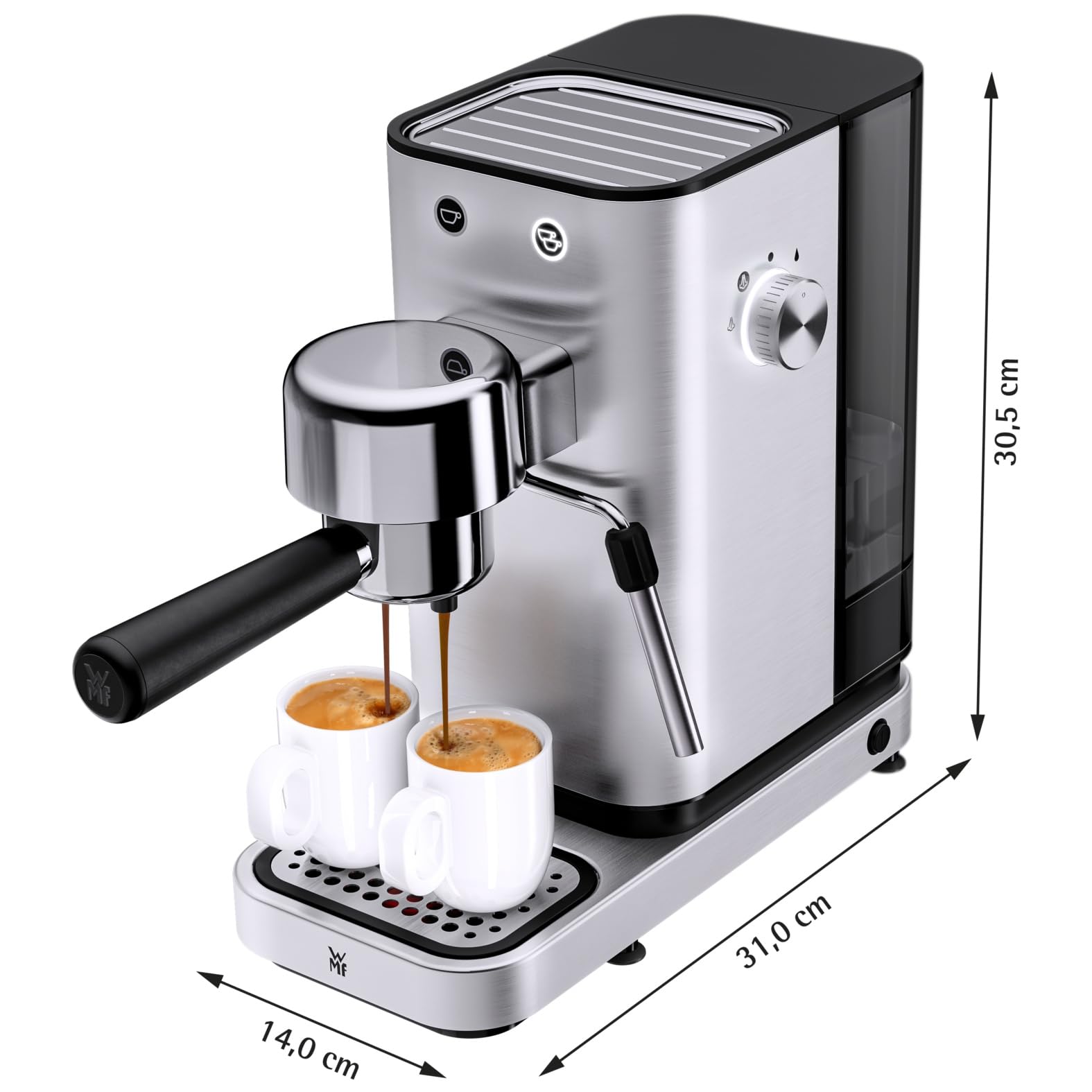 WMF Lono Espressomaschine Siebträger 1350 Watt 15 bar Edelstahl matt