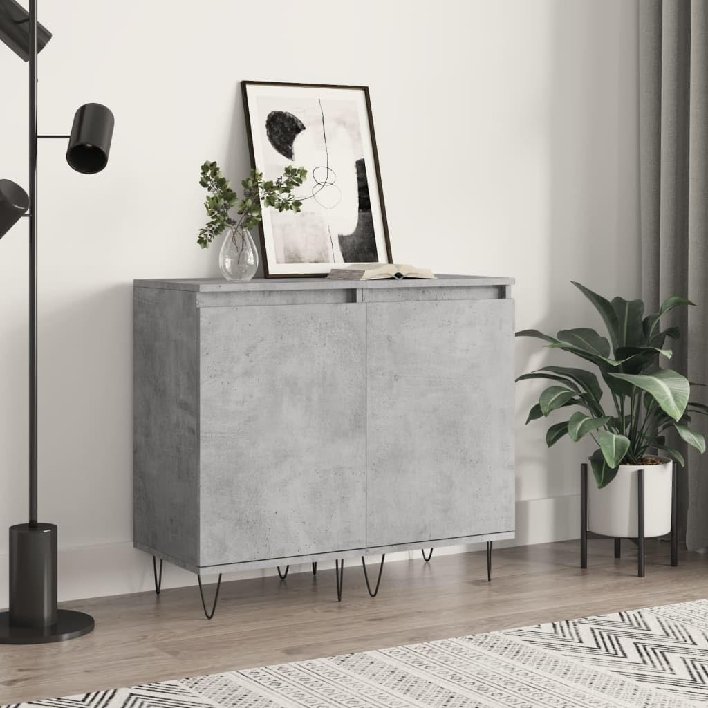 Buffet et meuble salon gris béton 40 cm armoire cuisine rangement maison