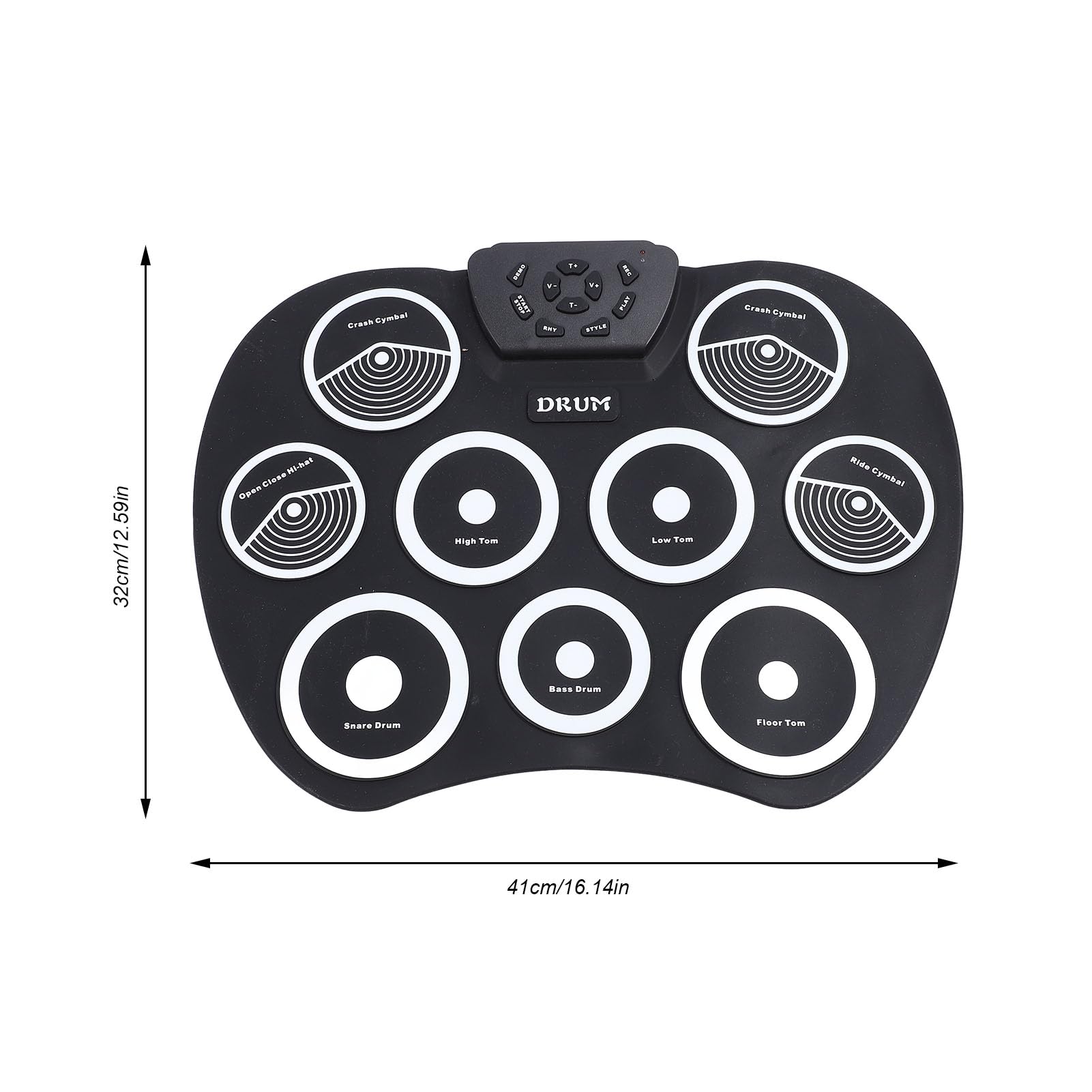 Elektronisches Schlagzeug-Set, Tragbares USB-Silikon-9-Pads, Roll-Up-Drum-Übungspad mit Integrierten Pedal-Drumsticks