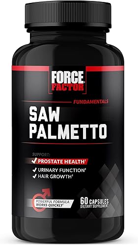 Force Factor Saw Palmetto para hombres, suplemento de próstata para hombres para apoyar la función urinaria, alivio de la próstata y crecimiento del