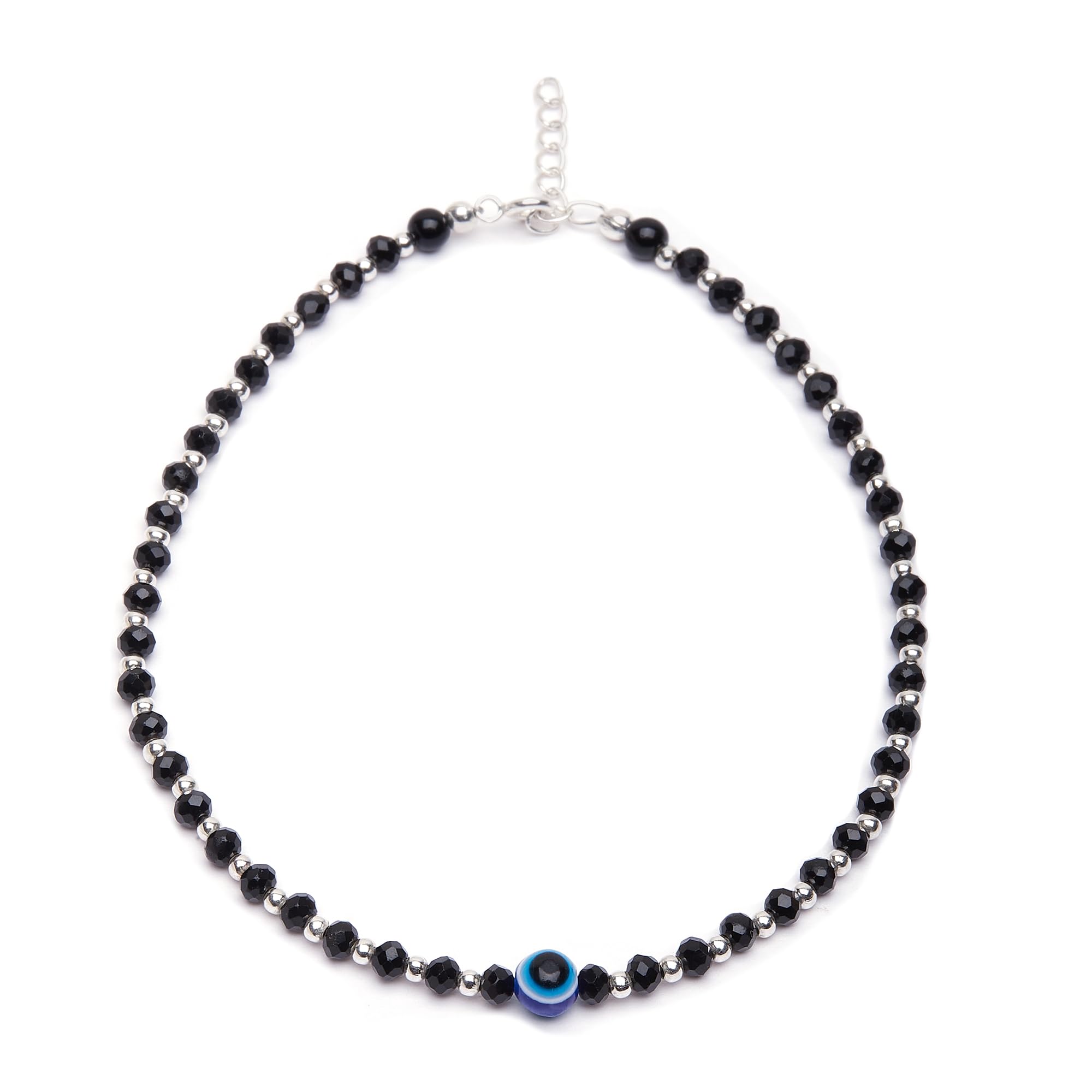 zavya 925 Sterling Silver Evil Eye Adjustable Rhodium Plated Beaded Anklet (Single) | Gift for Women & Girls | With Certificate of Authenticity & 925 Hallmark-picture-16