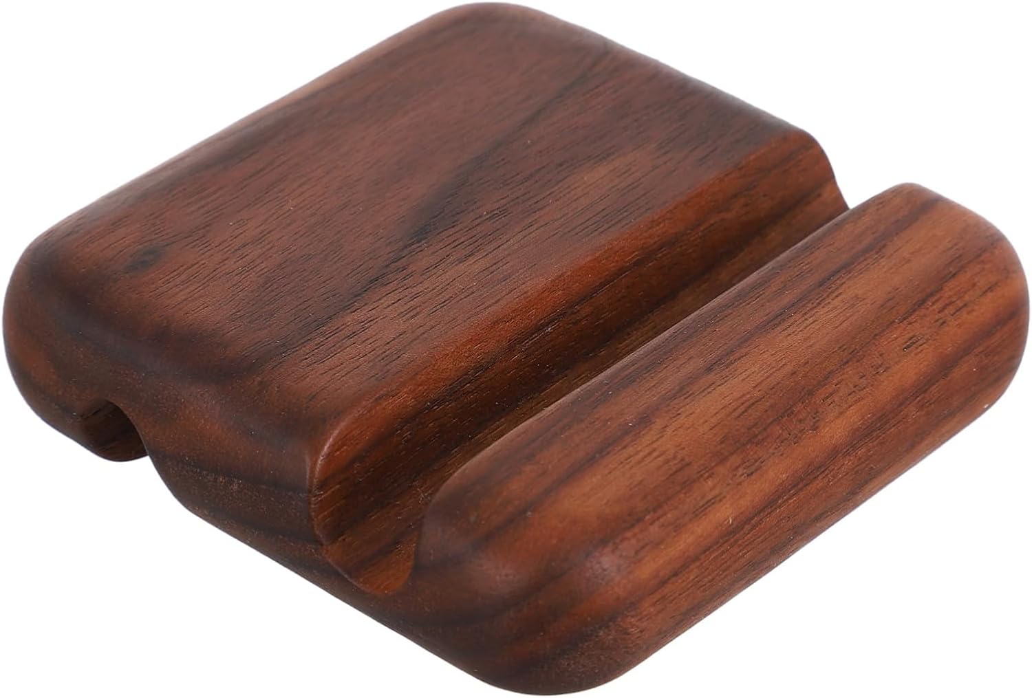 Black Walnut Wood Phone Rack with Card Slot, Desktop Holder