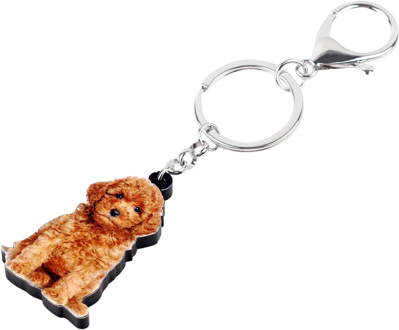 WEVENI Acrylic Golden Doodle Keychains for Women Teen Girls Cute Puppy Pet Dog Gifts Poodle Accessories Purse Wallet Charms - Image 3