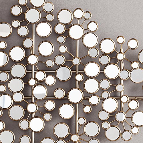 Sei Furniture Oblishen Art Deco Mirrored Soft Metallic Tones Wall Sculpture #TOP2