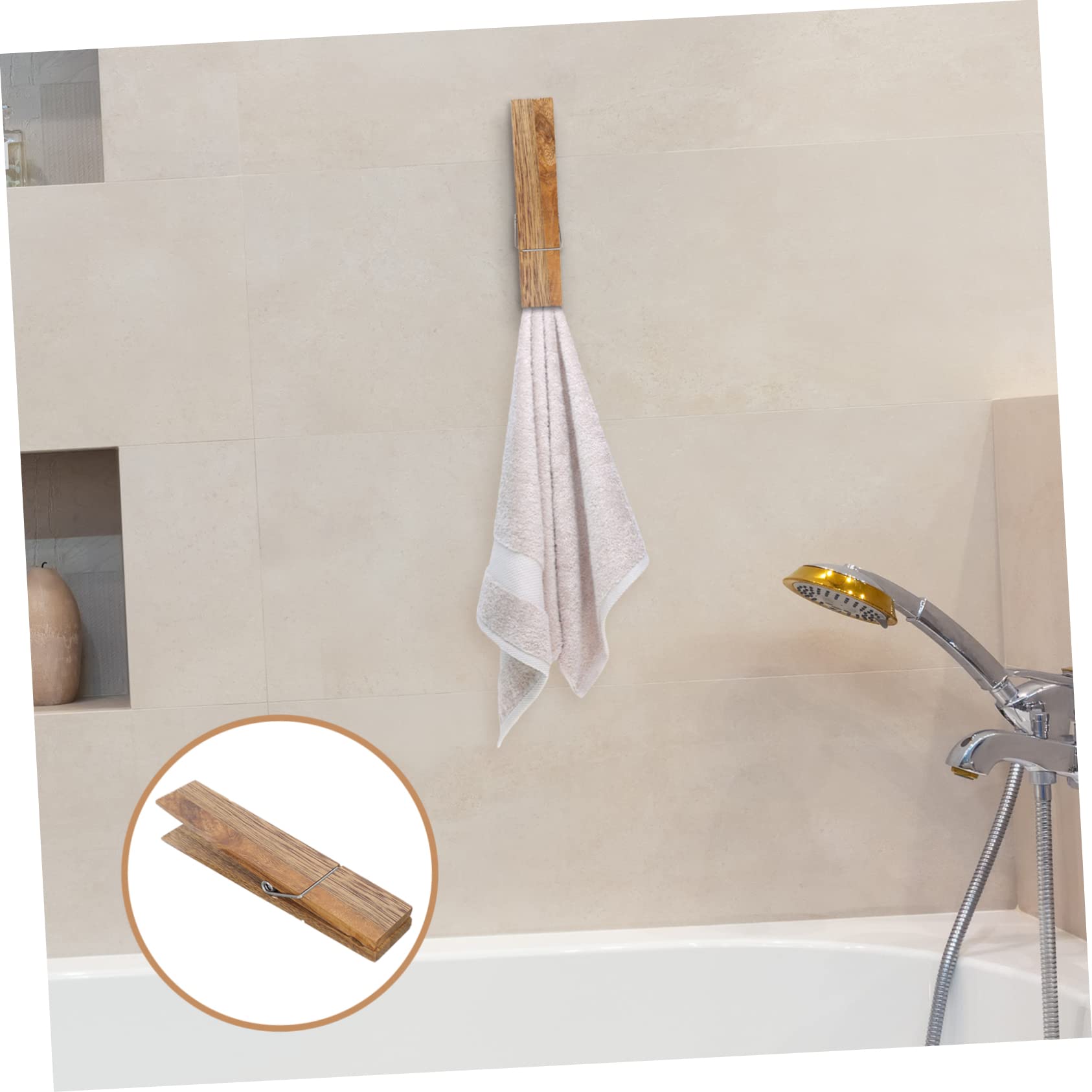 Handtuchhalter 2 Stück Handtuchhaken Groß Holz Wäscheklammern Riesige Holz Wäscheklammer Groß Holz Wäscheklammern Wäscheklammern Handtuchhalter für Dekorative Wandhaken Hut Walnuss