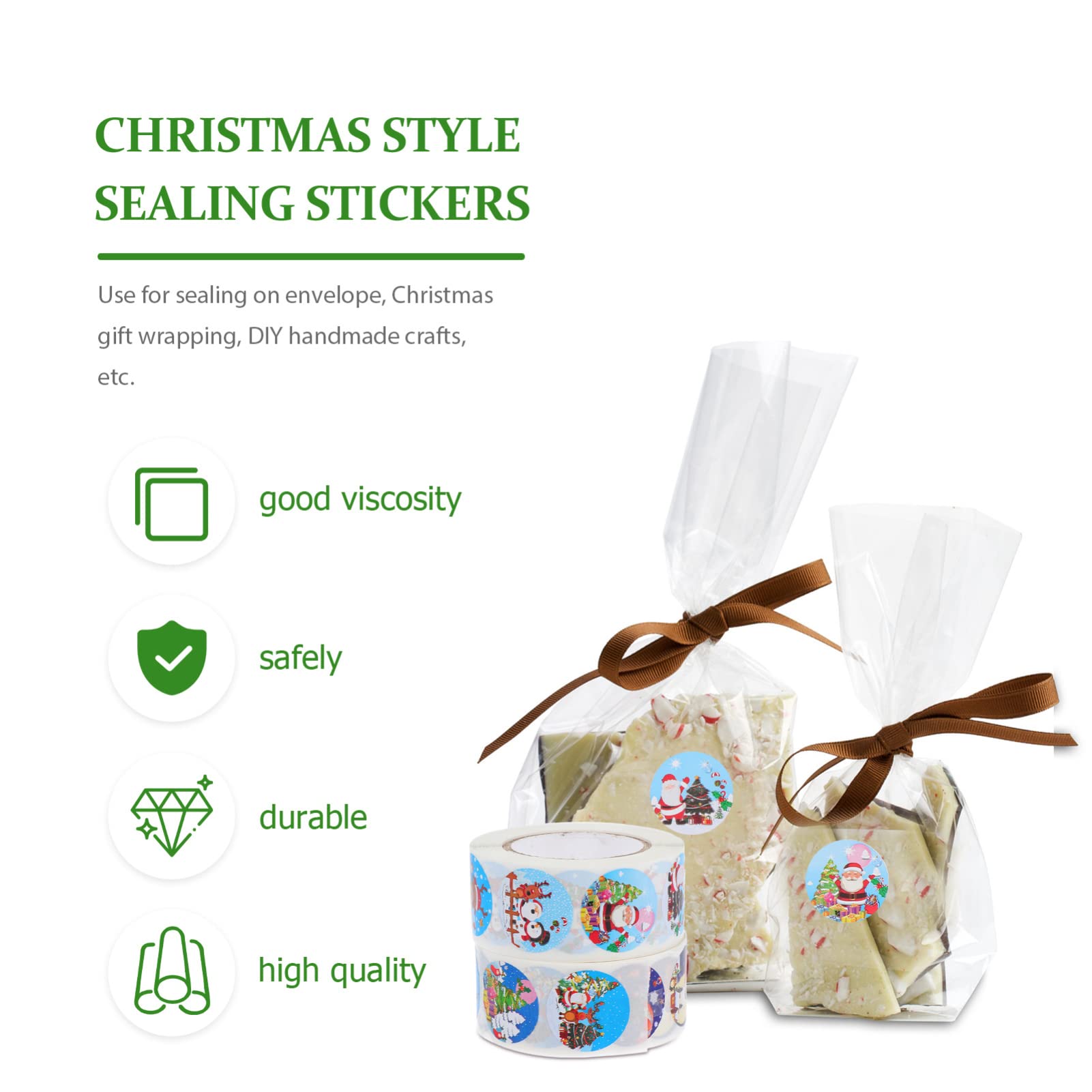 NUOBESTY 3 Set Etichette Adesive Natalizie Adesivi Invernali Babbo Natale Mese Etichette Adesive Natale Etichette Adesivo Per Imballaggio Da Forno Adesivi Di Carta 6 * 3
