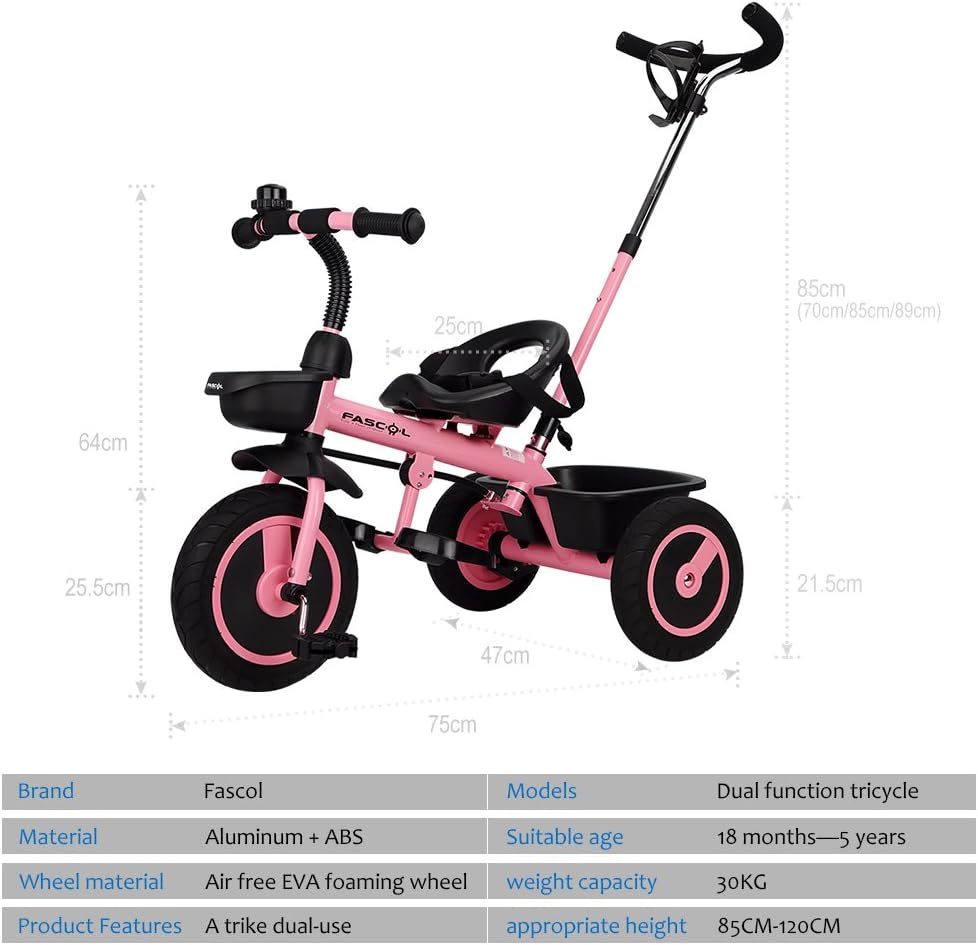 Fascol Tricycle Kids Trike for Ages 18 
