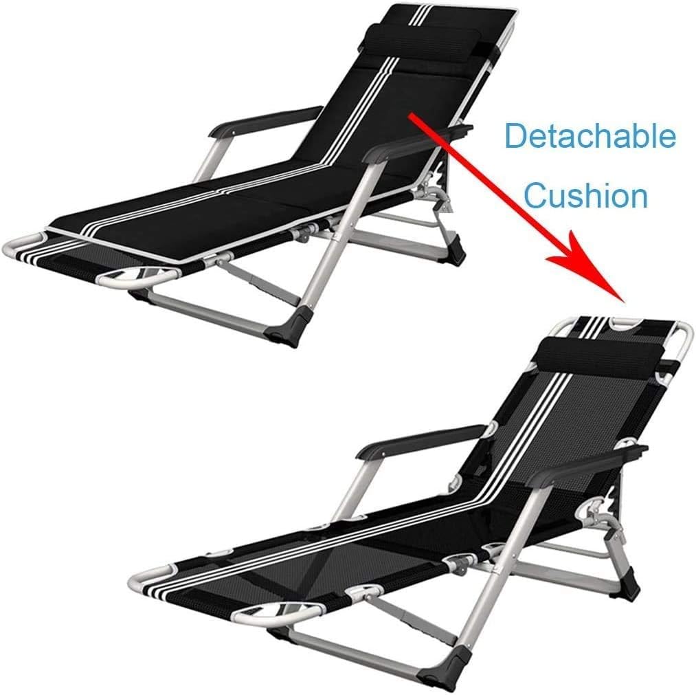 Sun Lounger Garden Chairs Recliner Chairs with Cushion Sun Lounger Reclining Chair Lounge Chairs Folding Adjustable for Outdoor Patio Pool Side Yard Beach Max.200kg