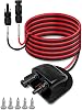 Waterproof Solar Connector Entry Gland Cable Junction Box Through RV Roof Solar Entry Housing with 10Ft 10AWG Extension Cable, Connector on RV Boat Van Camper, Black