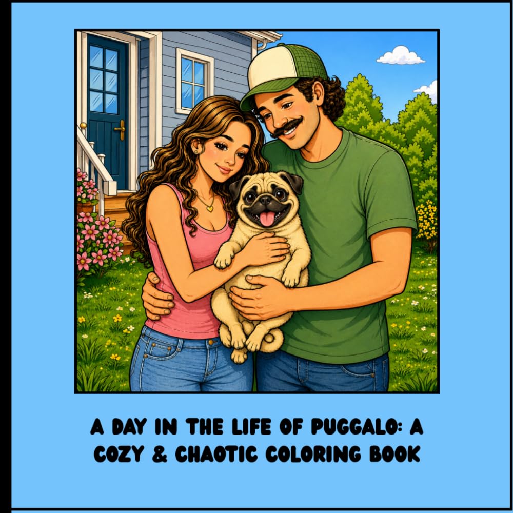 A Day in the Life of Puggalo: A Cozy & Chaotic Coloring Book (The Adventures of Puggalo)