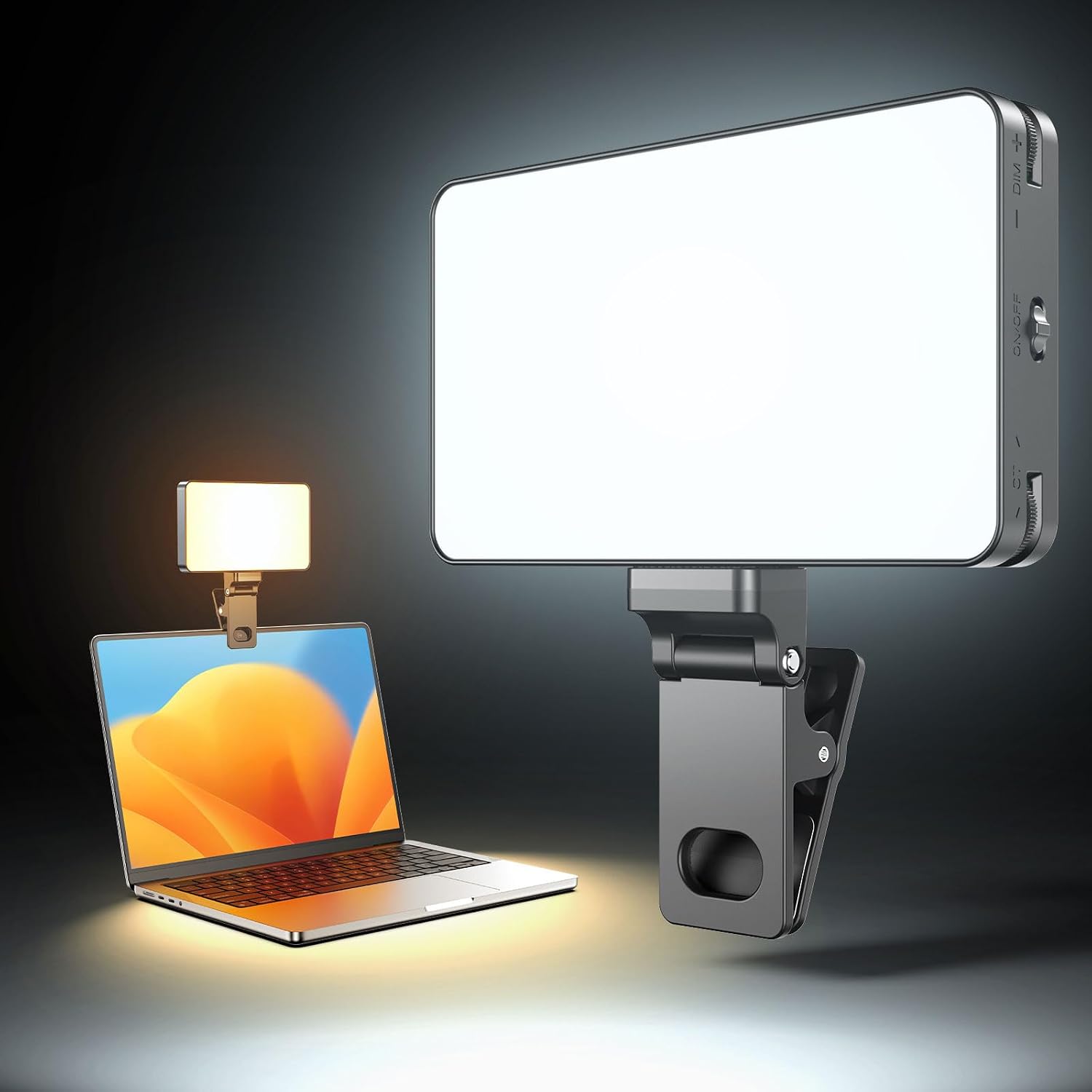 Weilisi 4000mAh Video Conference Lighting,Soft Light for Video Conferencing,Zoom Light for Laptop with Clip,Stepless Dimming Computer Light for Zoom Meetings,Webcam Light with 3 Modes,Laptop Light