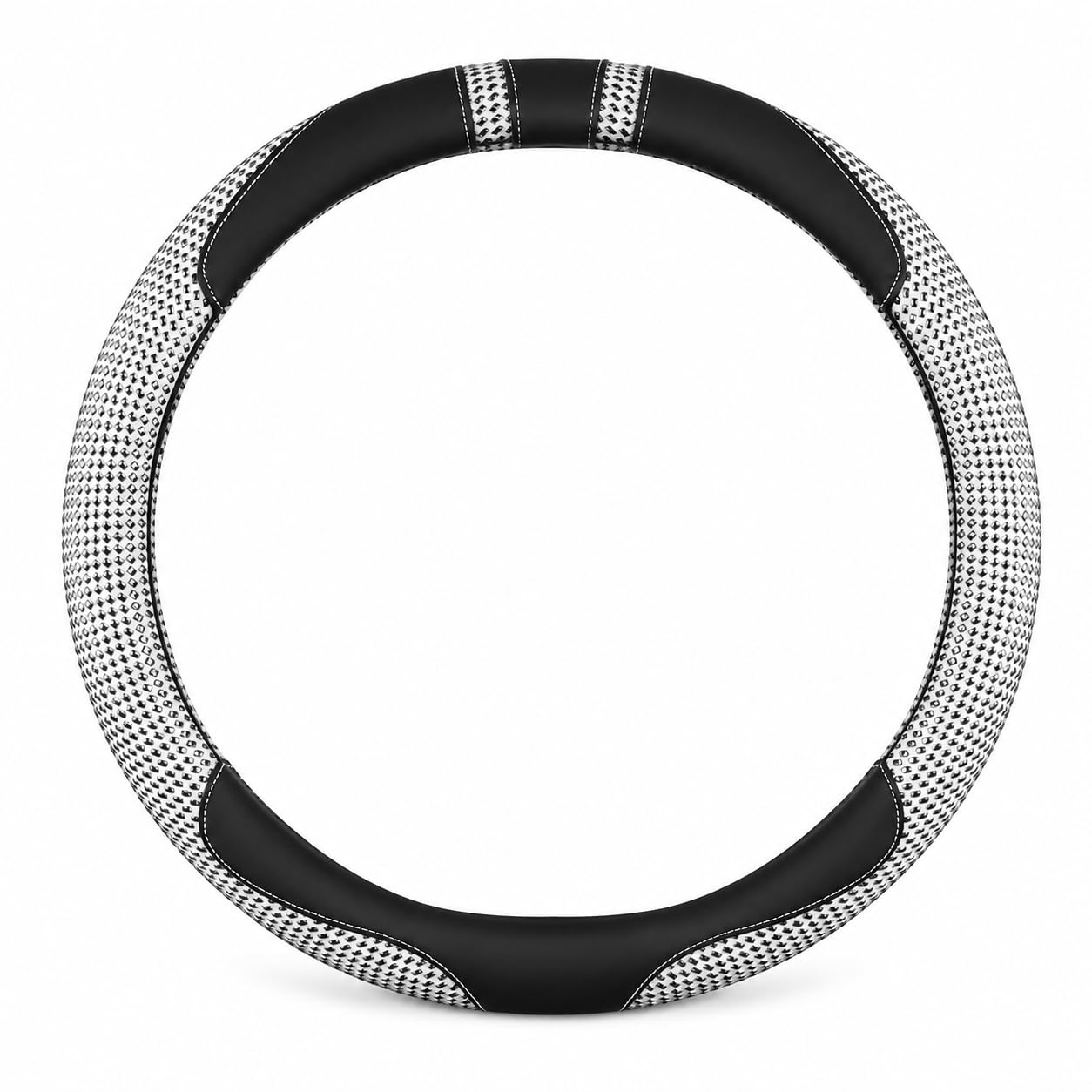 FGCNBHUY Crystal Steering Wheel Cover for Lynk 01/Lynk 02/Lynk 03/Lynk 05/Lynk 06/Lynk 09/Lynk Concept, Anti Slip Sparkly Rhinestone 15 Inch Protector,Off-white