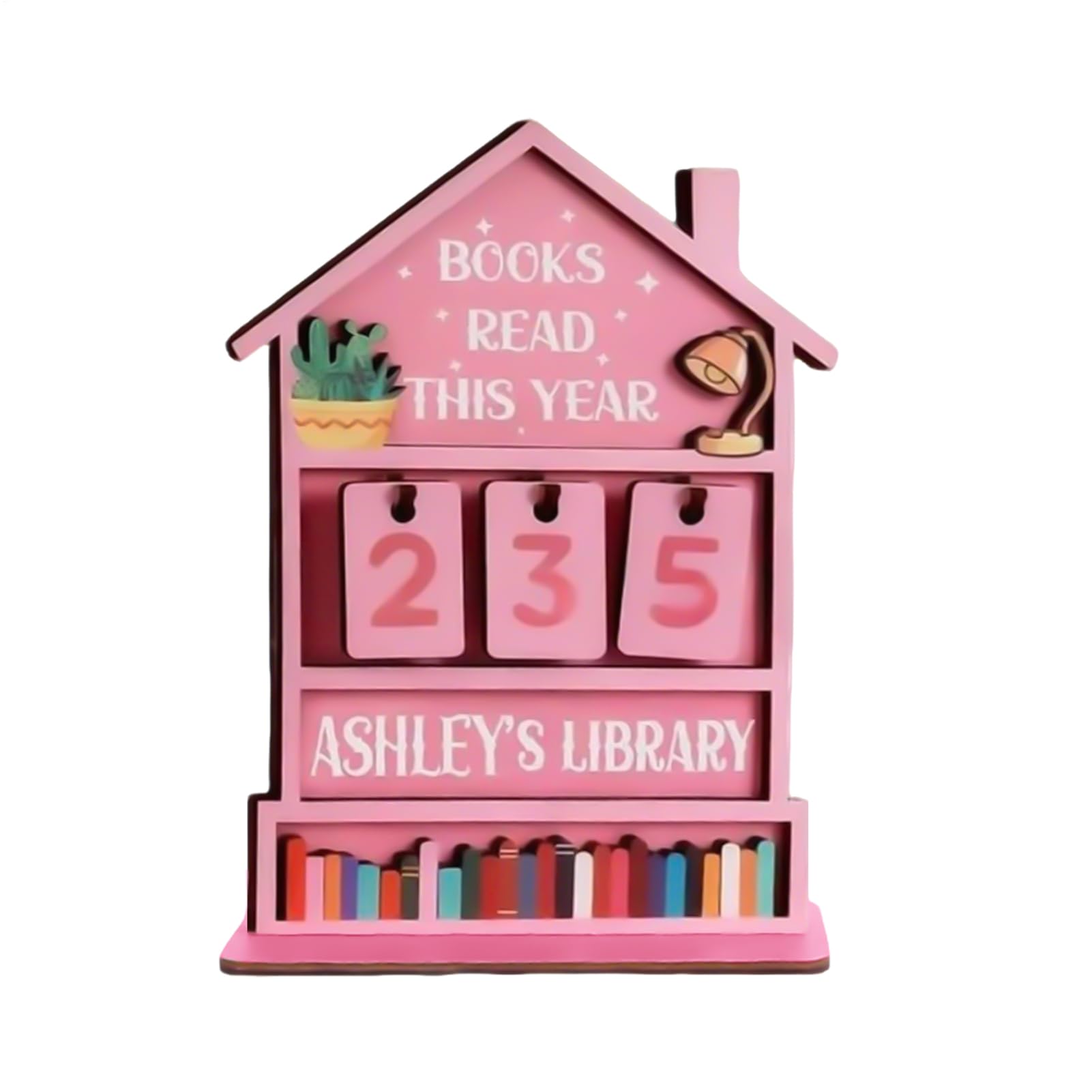Rastreador de libros de madera letrero decorativo ideal para regalar a lectores de biblioteca