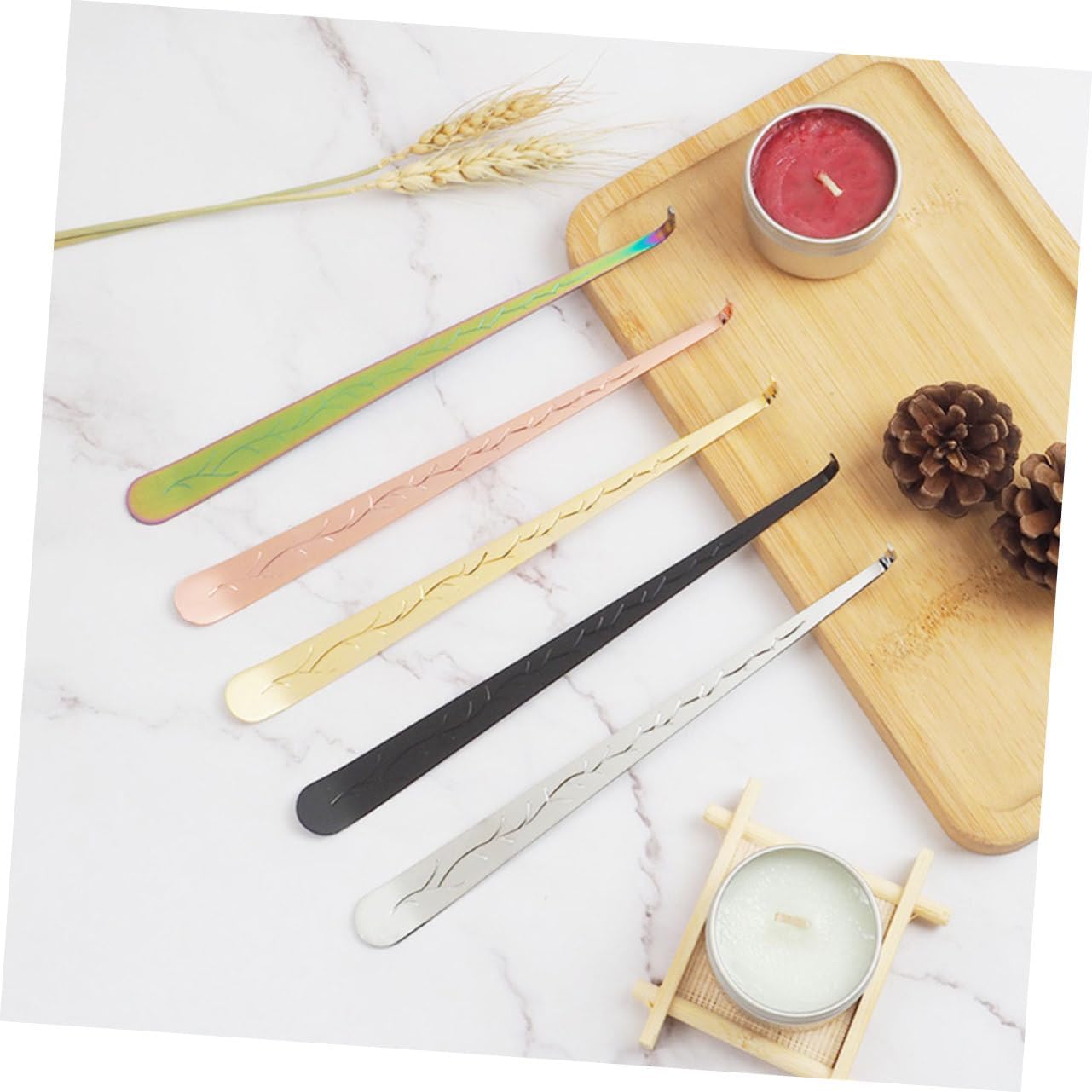 STOBAZA 4pcs Candle Wick Dippers Retro Candle Accessories for Weddings Parties Home Use Stylish Snuffer Tools